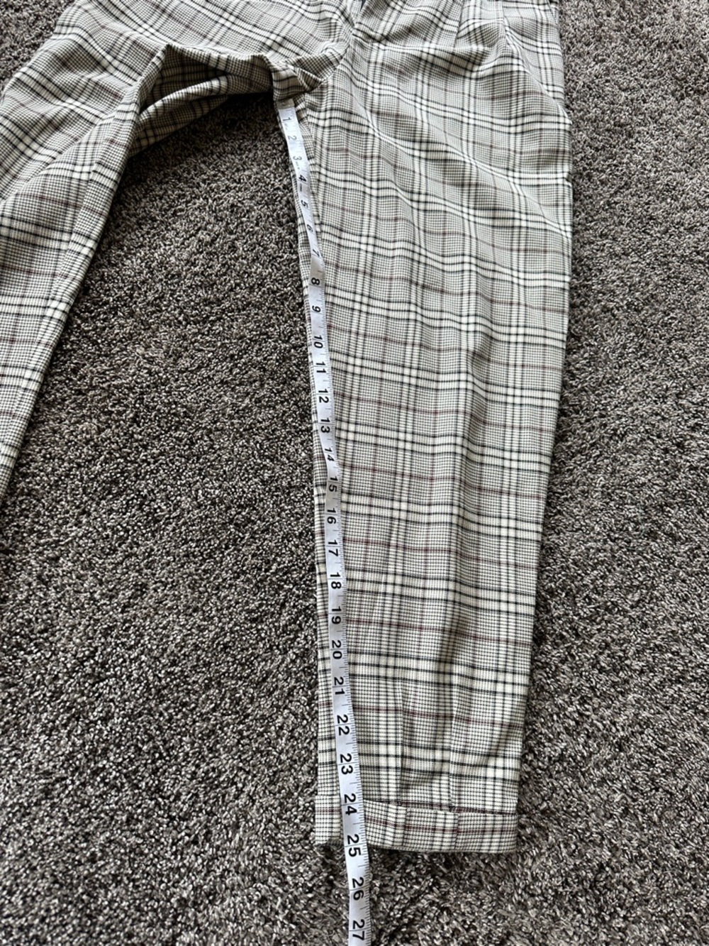 Full Tilt Plaid High-Waist Ankle Pants in Cream Black Size Small Office Classic - Picture 2 of 8